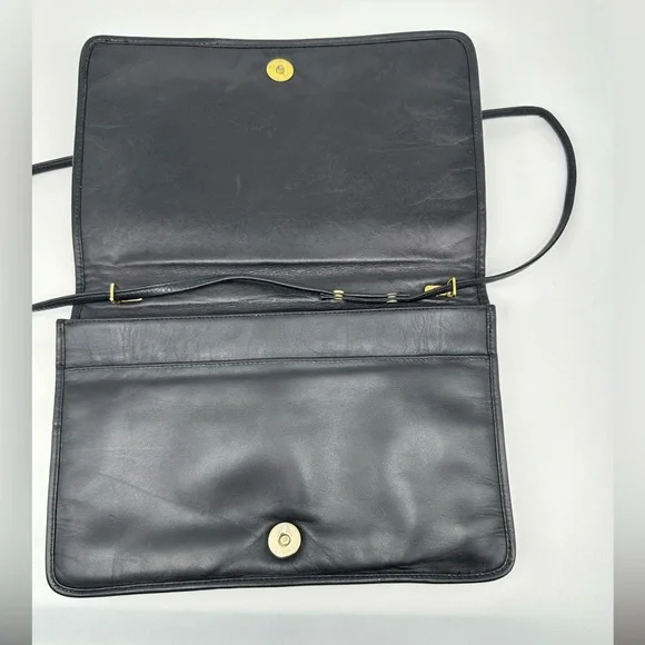 Etienne AIGNER Vintage Genuine Soft Buttery Leather Woven Crossbody Black Bag - Picture 9 of 16